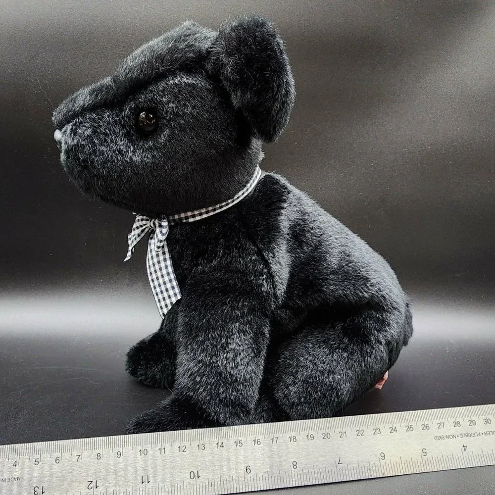 Ty Black Luke Beanie Buddies Black Lab Dog Plush 2001 Vintage Puppy Gingham Bow